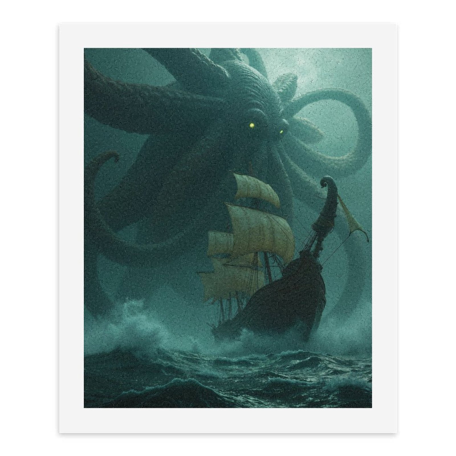 Paint By Numbers Kit for Adults Beginner - DIY Epic Sea Monster Ship Adventure Canvas Painting Kits for Adults, Frameless Paint By Number for Adults for Home Wall Decor 16x20 Inch