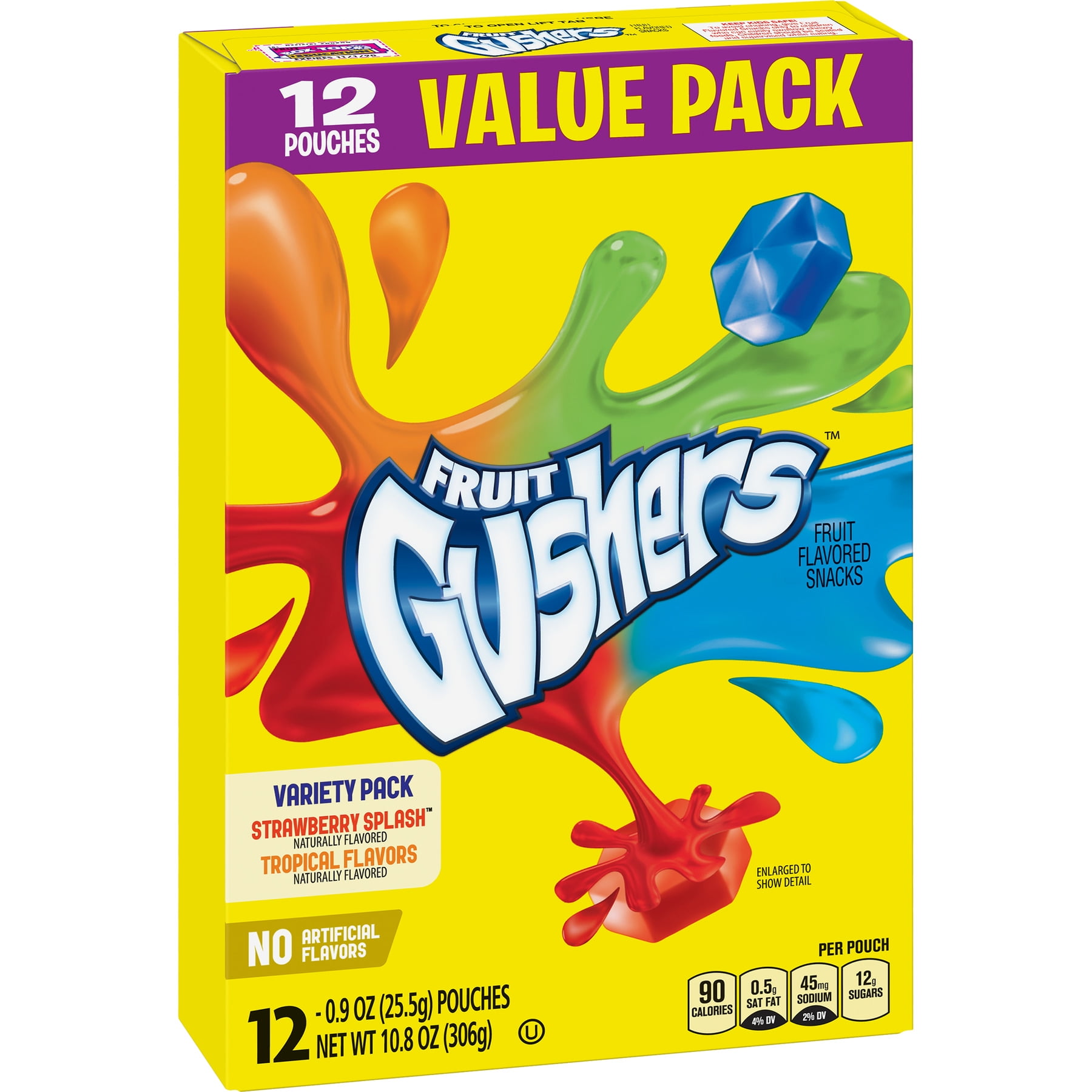 Fruit Snacks Gushers Variety Snack Pack 12 Pouches 0.9 oz Each