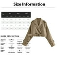 thumbnail image 3 of Women's Cropped Trench Coat Double Breasted Short Jacket with Belt Stylish and Lightweight Outerwear, 3 of 7