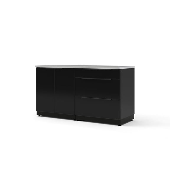 NewAge Products Outdoor Kitchen Aluminum 2 Piece Cabinet Set with 3-Drawer and 2-Door Cabinet