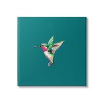 Stupell Industries Hummingbird with Crown Animals & Insects Painting Gallery Wrapped Canvas Art Print Wall Art, 17 x 17