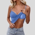 thumbnail image 2 of YAYUBA Camisole Tank Top for Women with Built-in Padded Shelf Bra Support,Spaghetti Strap Layering Camis, Basic Undershirt,Sky Blue,M, 2 of 7