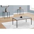 thumbnail image 1 of Monarch Specialties Table Set, 3pcs Set, Coffee, End, Black Metal, Grey Laminate, Contemporary, Modern, 1 of 9