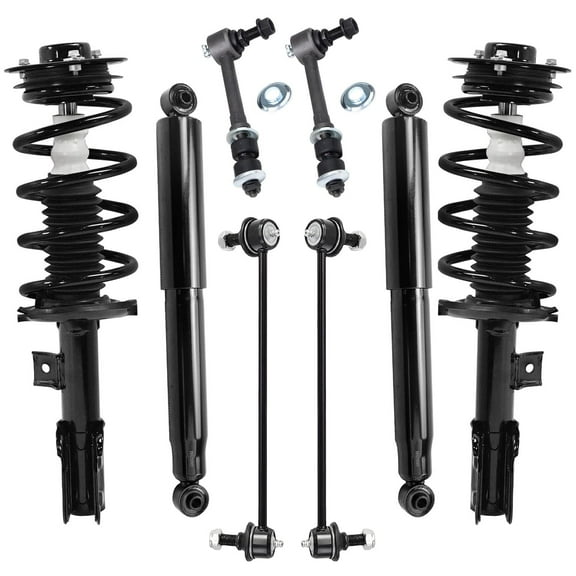 Detroit Axle - 8pc Struts Shocks Kit for 2010-2017 GMC Terrain, 2 Front Struts with Coil Spring 2 Rear Shock Absorbers 4 Front Rear Sway Bars 2011 2012 2013 2014 2015 2016 Replacement Suspension
