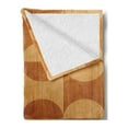 thumbnail image 2 of Rustic Soft Flannel Fleece Throw Blanket, Abstract Style Oak Plank Pattern with Tiled Bound Lines and Oval Curves Image, Cozy Plush for Indoor and Outdoor Use, 60" x 80", Orange and Tan, by Ambesonne, 2 of 5