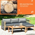 thumbnail image 5 of Costway  3PCS Patio Sofa Furniture Set Thick Cushion Acacia Wood, 5 of 10