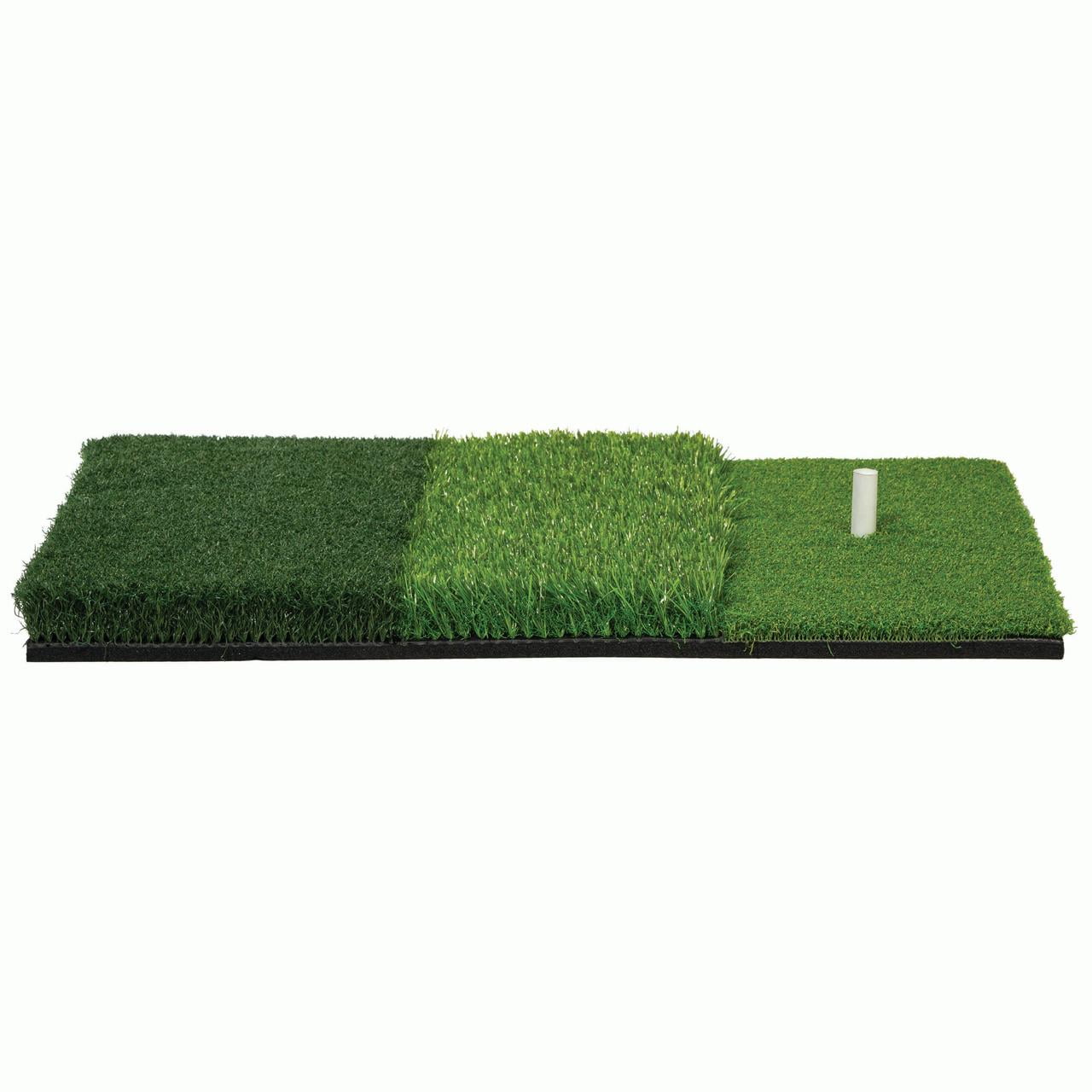 Franklin Sports Tri-Level Golf Hitting Mat with Rubber Tee - Practice Aid Golf