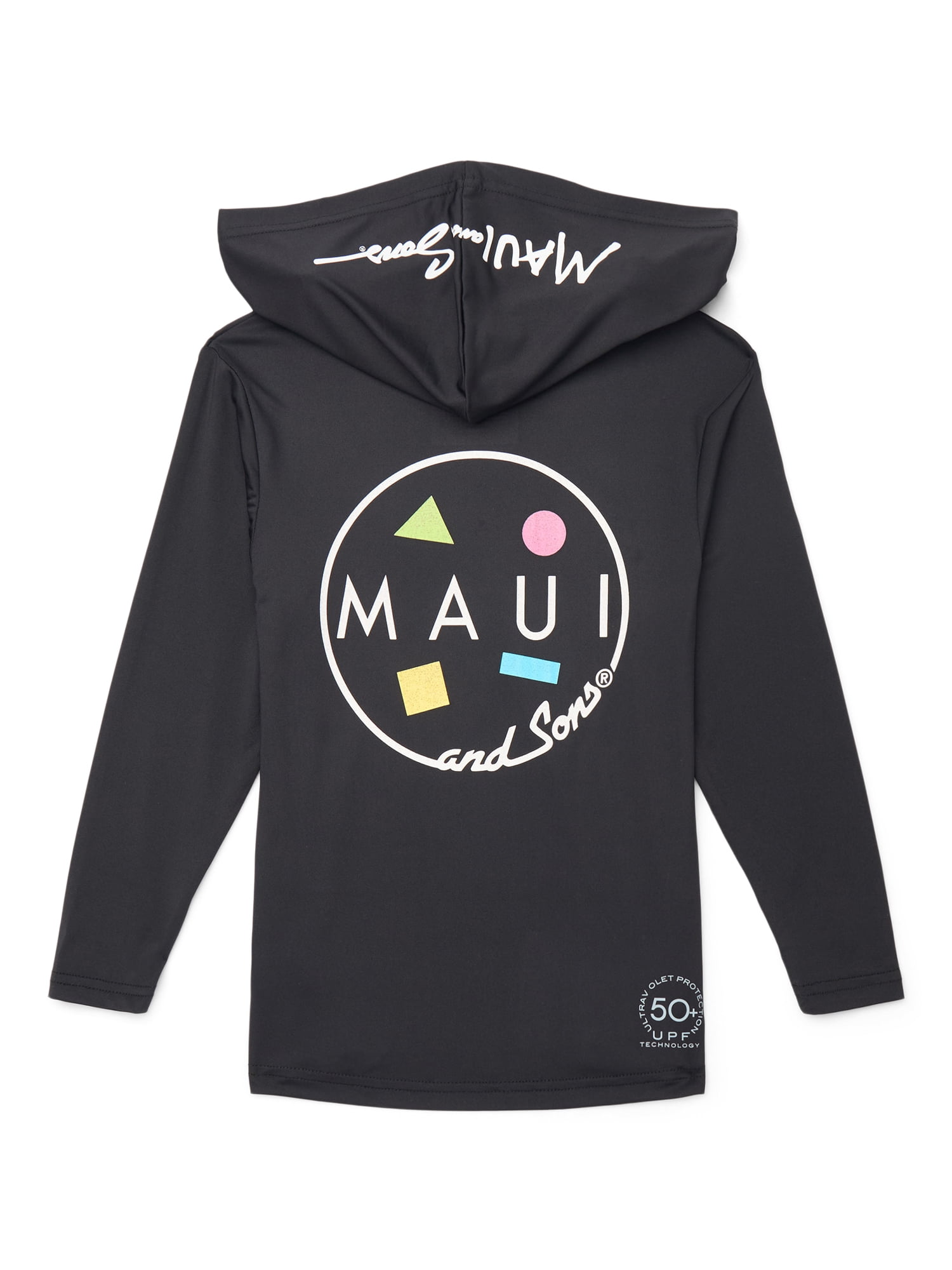 Maui and Sons Boys Logo Hooded Sun Shirt with UPF 50+, Sizes XS-XL
