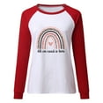 thumbnail image 3 of Pompotops T-shirt à Col Rond pour Femmes Manches Longues Décontracté Ample, 3 of 6