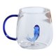 thumbnail image 1 of Taza de vidrio hecha a mano con forma de animal y planta, taza de agua, linda taza para café, leche y asa colorida., 1 of 8