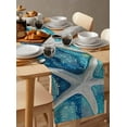 thumbnail image 3 of Hokiten Table Runners 72 Inches Long Dress Scarves, Teal Coastal Starfish Farmhouse Kitchen/Dining Table Runner, Coffee Tablerunners, Summer Watercolor Ocean 13x72 Inch, 3 of 7