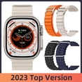 thumbnail image 2 of 2023 Ultra Smartwatch NFC Bluetooth Llamada Hombres Mujeres Reloj inteligente Oxígeno en sangre Monitor de sueño Caja de aleación de titanio 49 mm Serie 8 Dengxun unisex, 2 of 2