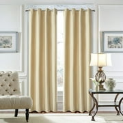 Yipa 1 Piece Home Velvet Curtain Panel Grommet Room Darkening Curtain Eyelet Ring Top Bedroom Blackout Window Curtain Thermal Insulated Curtain Solid Color Window Drape
