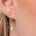 thumbnail image 3 of Gem Stone King 14K Yellow Gold White Zirconia Earrings for Women | 0.78 Cttw | Gemstone Birthstone | Pear Shape 6X4MM, 3 of 6