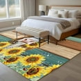 thumbnail image 5 of 5x8 Area Rugs for Living Room, Farmhouse Cow Non Slip Area Rugs for Kitchen Bedroom Entryway, Vintage Country Sunflower Teal Brown Wooden Washable Carpet Runner Rug Floor Mats for Bedroom Home Decor, 5 of 9