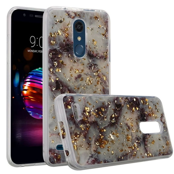 GSA Marble Glitter Case For LG K10 2018 - Purple