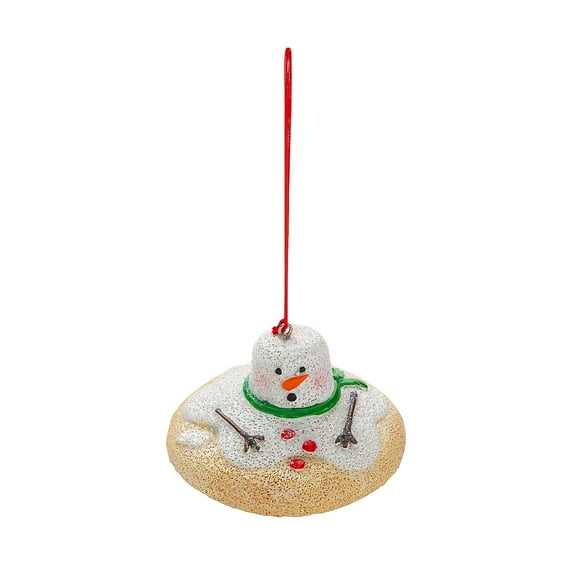 Fun Express 2 3/4" x 1 1/2" Melted Snowman Cookie Christmas Ornaments - 12 Pieces
