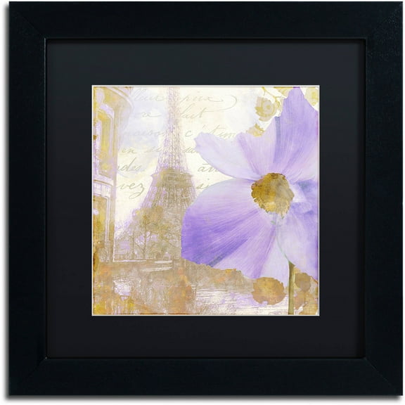 Trademark Fine Art "Purple Paris I" Canvas Art by Color Bakery Black Matte, Black Frame