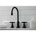 thumbnail image 4 of Kingston Brass KS2980BEX Essex Widespread Bathroom Faucet with Brass Pop-Up, Matte Black, 4 of 8