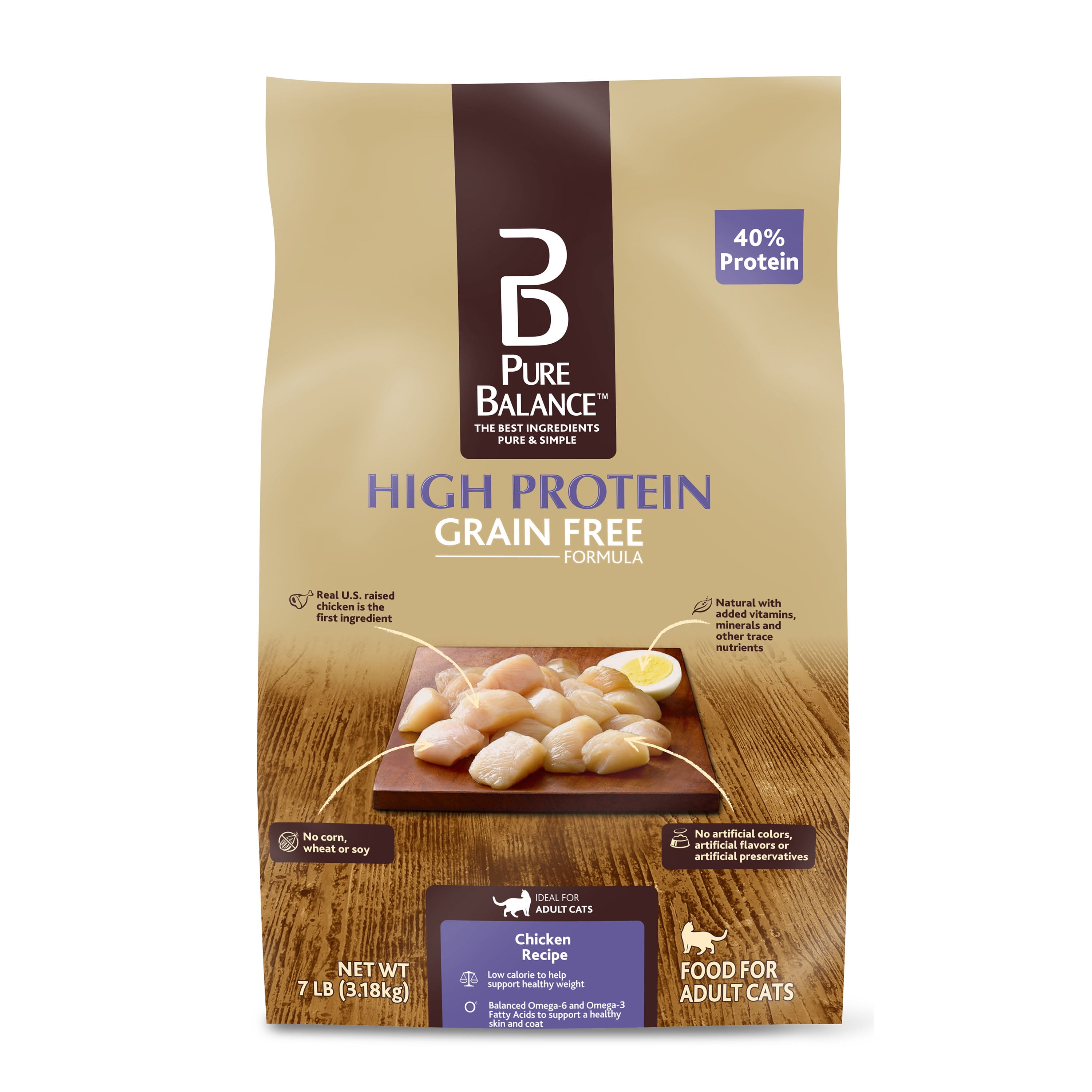 Pure Balance High Protein Grain Free Formula Food for Cats Chicken Recipe 7lb Walmart