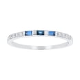 thumbnail image 3 of 14K White Gold 1/5 carat Diamonds and Blue Sapphires Semi Eternity Band Ring by Hollywood Hills Jewelers, 3 of 4