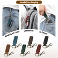 thumbnail image 6 of SUGUANGHUI Genuine Leather Car Keychain, Universal Key Fob Keychain, Leather Key Chain Holder for Men and Women, 2 Keyrings and Carabiner Clip, JC306-Brown, 6 of 7