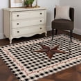 thumbnail image 4 of Farm Plaid Large Area Rugs for Bedroom Living Room, Soft Non Slip Carpet Bedside Rug, West Texas Star Rustic Farmhouse Black Brown Rectangle Floor Cover Kitchen Accent Rug 4'x6' for Office, 4 of 9