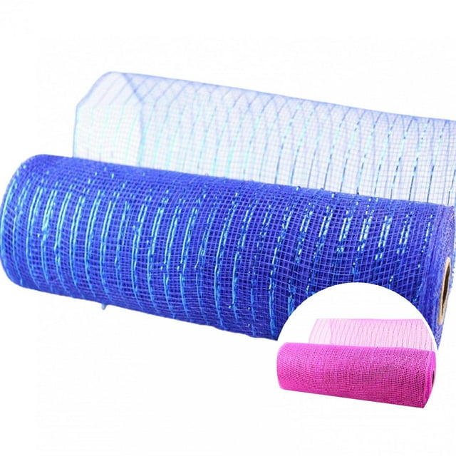 1 Roll Good Woven Bright-colored Wrapping Mesh Plastic DIY Practical Festive Touch Ribbon Mesh for Christmas