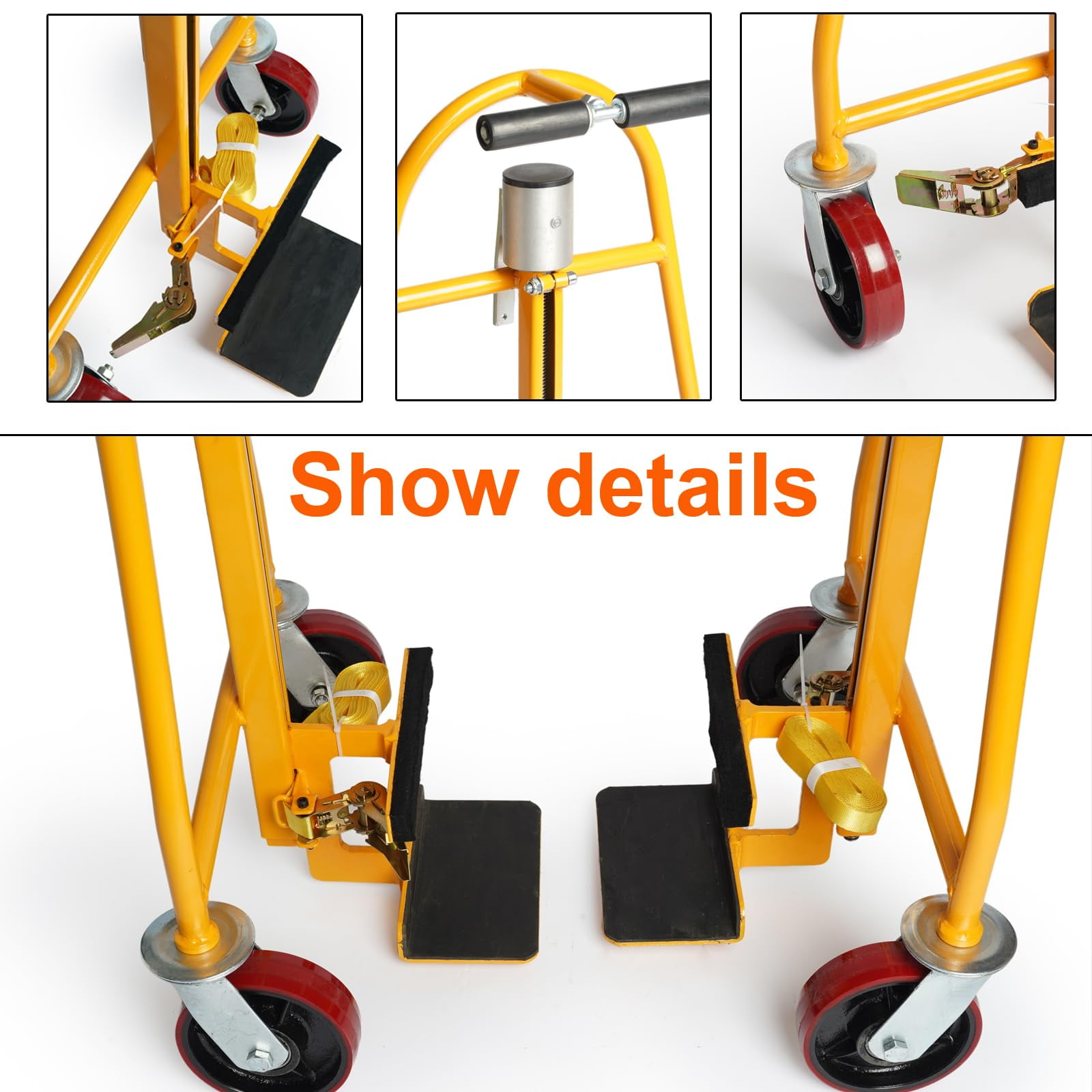 Furniture and Crate Mover, Mechanical Equipment Moving Dolly 1300lbs Capacity,Used for Safely Transporting Cabinets, Furniture, and Crates, 12 Inch Lift Height,  - Set of 2