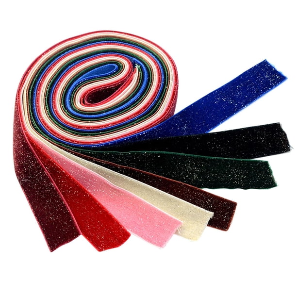 8 cintas de con purpurina para decoración para hogar, envoltura de regalos, manualidades, pinzas para el cabello, lazo de 1 "x 2 yardas