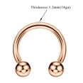 thumbnail image 2 of FANSING 16g 8mm Rose Gold Surgical Steel Horseshoe Septum Rings 16 Guage Internally Threaded Circular Barbell with Removable Ball Ends, 2 of 3