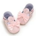 thumbnail image 5 of XIMIN Baby Girls Mary Jane Flats Infant Non-Slip Bowknot Princess Wedding Dress Soft Sole Shoes Toddler PU Leather Baptism Fashion Shoes (0-6 Months, Pink), 5 of 8