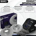 thumbnail image 2 of [Rear] Brake X GEOMET Coated Replacement Disc Rotors and Premium Ceramic Brake Pads Kit | 6 Piece Set | For 2018 Fiat 500L 1.4, 2 of 14