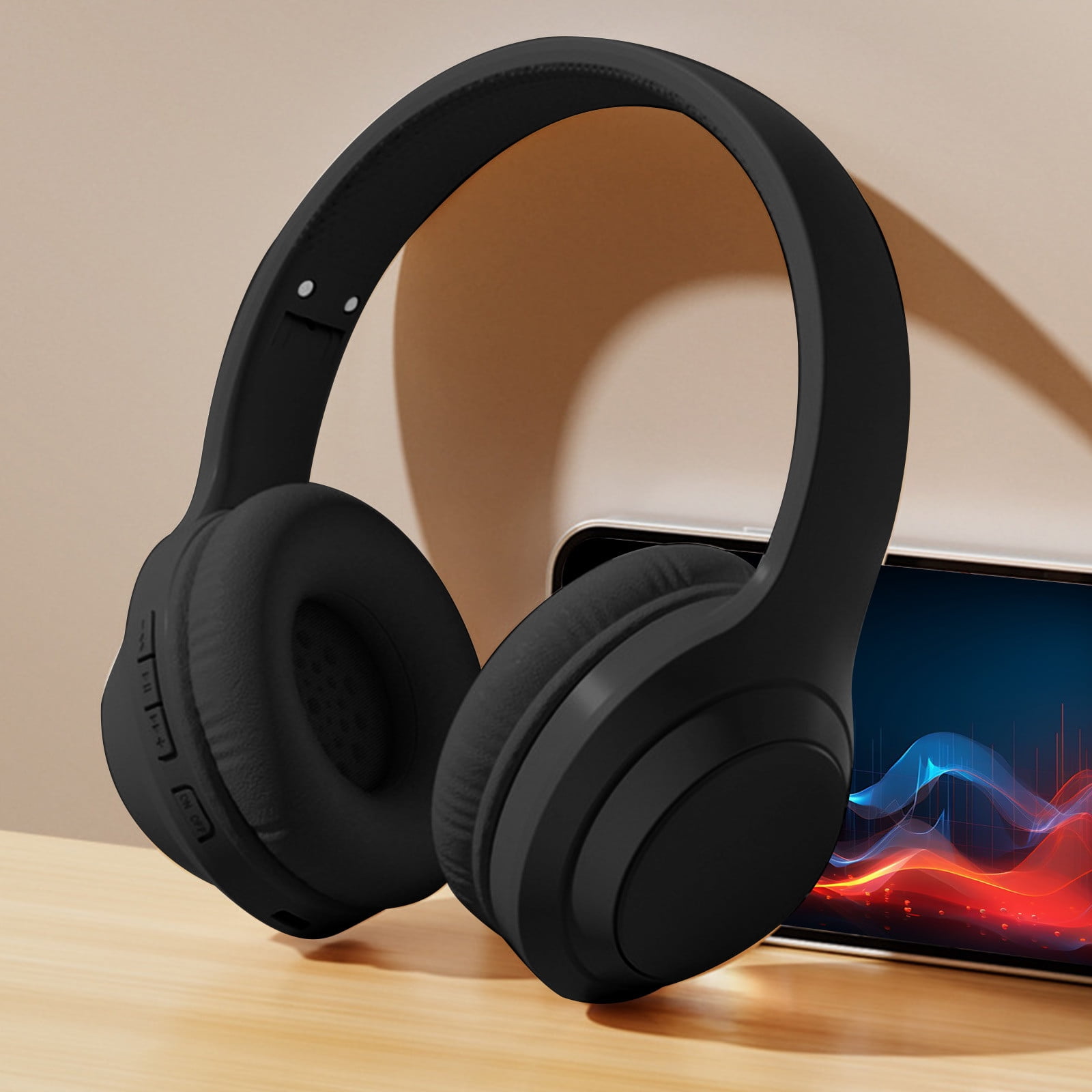 SPOORYYO Bluetooth Headphones Wireless, Over Ear Stereo Wireless Headset 16H Playtime with deep bass,Bluetooth Headphones with Microphone, Foldable Stereo Wireless Headset