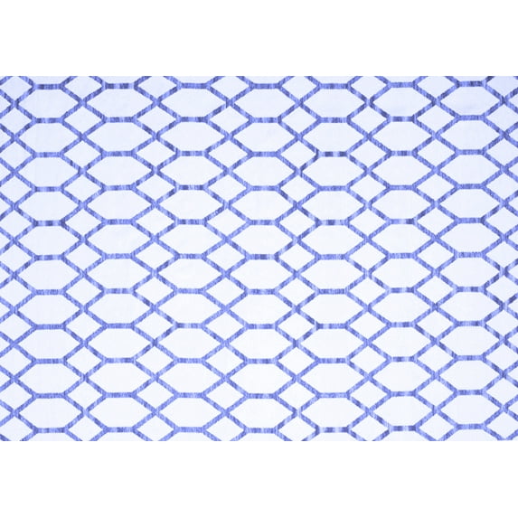 Ahgly Company Indoor Rectangle Trellis Blue Contemporary Area Rugs, 8' x 12'