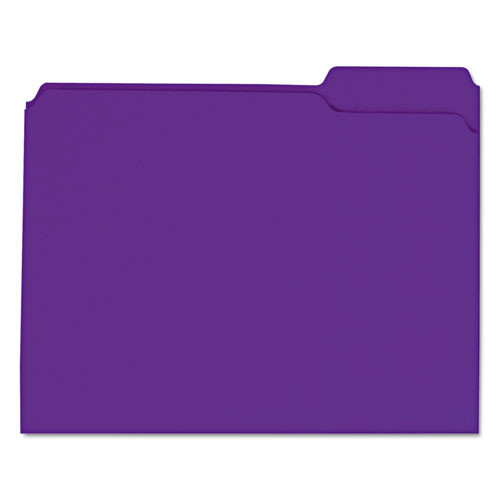 Universal UNV16165 1/3-Cut Tabs, Reinforced Top-Tab File Folders - Letter Size, Violet (100/Box)