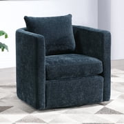 Comfort Pointe Sheldon Navy Blue Fabric Swivel Barrel Accent Chair