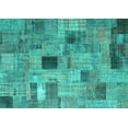 thumbnail image 1 of Ahgly Company Machine Washable Indoor Rectangle Patchwork Turquoise Blue Transitional Area Rugs, 6' x 9', 1 of 4