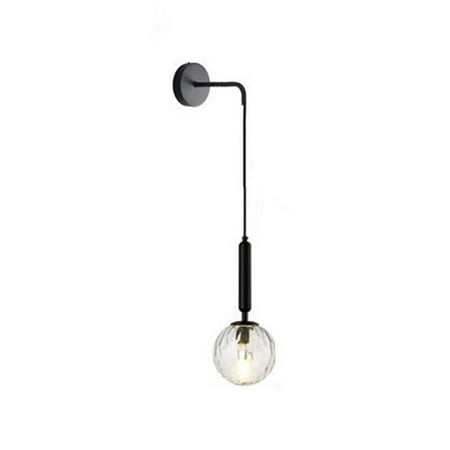 

Modern Style Metal Ball Wall Lighting Fixtures 1 Light Wall Mounted Light Fixture - Black