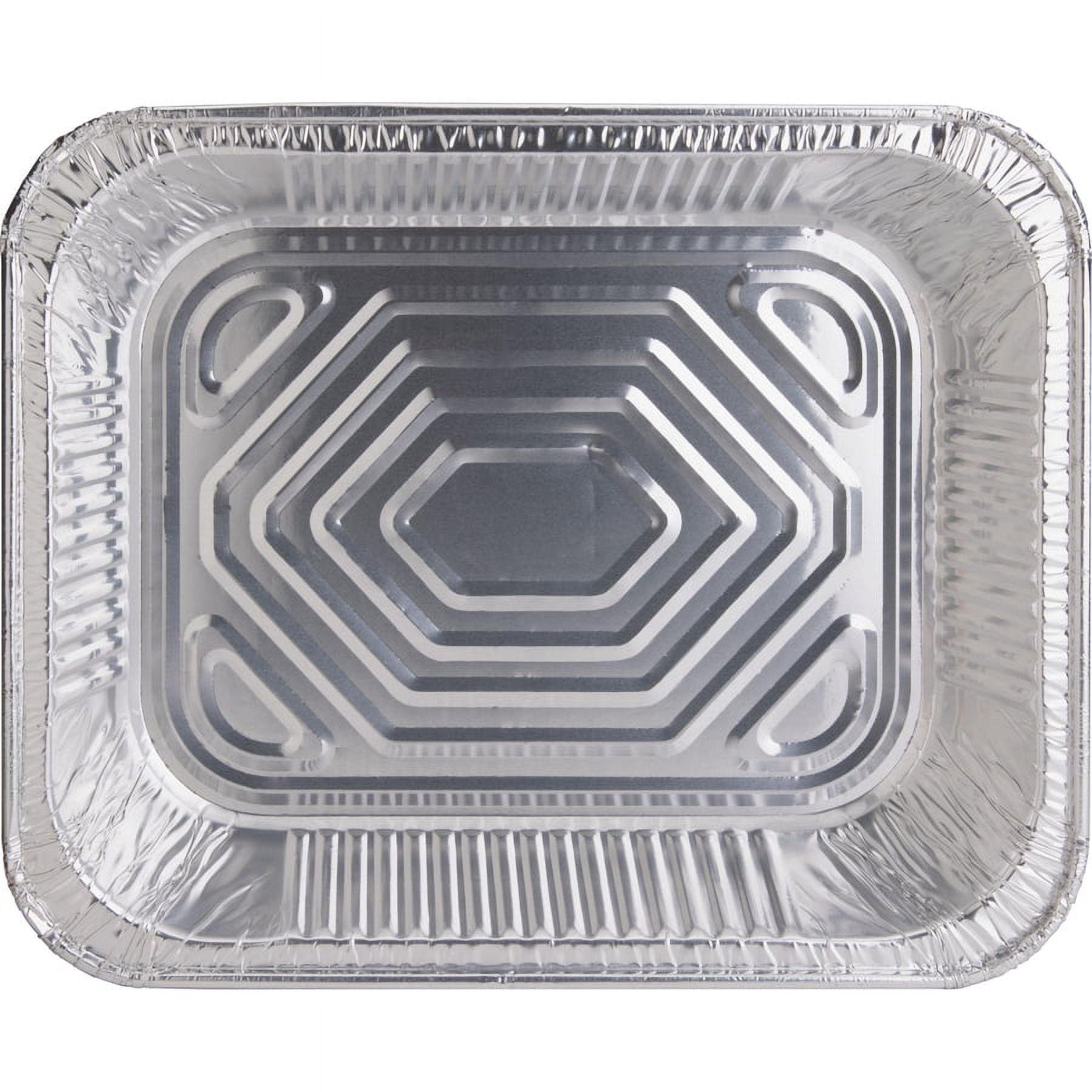 Genuine Joe Half-size Disposable Aluminum Pan - Cooking, Serving - Disposable - Silver - Aluminum Body - 100 / Carton