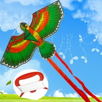 NimJoy Parrot Delta Kites for Kids Adults, Easy to Fly Polyester Kite W/55" Tail for Beach, Trip and Park (45" Green)