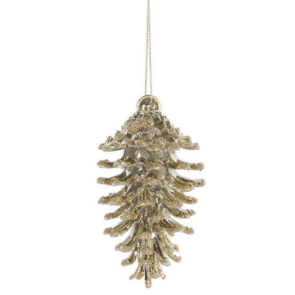 3ct Gold Glittered Natural Pine Cone Christmas Ornaments 3.5" Walmart
