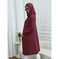 thumbnail image 3 of joyinspring Women's Cable Cardigan Long Sweater - Solid Color Knit Hooded with Pockets - Fall/Winter Long Sleeve Jacket 2030, 3 of 6