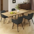 thumbnail image 4 of Costway Dining Chairs Set of 2 Upholstered Accent Chairs with Comfy Padded Backrest Dark Gray, 4 of 9
