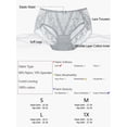 thumbnail image 5 of Unique Bargains Women's Plus Size Sheer Lace Trim High Rise Brief Stretchy Underwear Gray M, 5 of 6