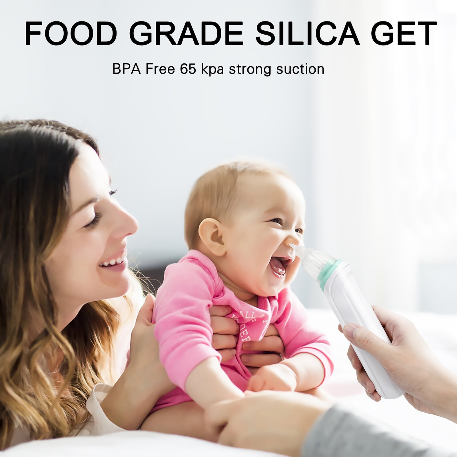 Rechargeable Nasal Aspirator for Baby, Electric Nose Sucker for Infants ,Automatic Nose Cleaner for Toddler,with Music & Colorful Lights,3 Strength Suction Levels