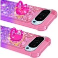 thumbnail image 6 of Gradient Quicksand Case for Google Pixel 9 Pro/Pixel 9 2024 with Ring Kickstand, Bling Sparkle Colorful Liquid Glitter Cover Case for Google Pixel 9 Pro. JB-Pink Purple, 6 of 14