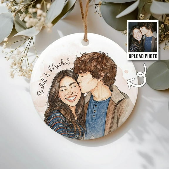 Custom Photo Ornament, Personalized Watercolor Ornaments, Christmas Ornaments 2025