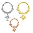 thumbnail image 1 of Juego de anillos para la nariz de acero inoxidable con circonita y ópalo, estilo europeo y americano, joyería para perforar la nariz con las uñas, 1 of 5