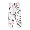 thumbnail image 4 of Disketp Alpacas And Hearts Print Women'S Comfy Pajama Pants Casual Drawstring Palazzo Lounge Wide Leg Pants, 4 of 9